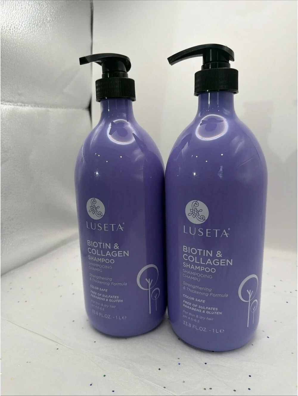 Luseta Biotin & Collagen Conditioner 33.8 oz Liter Lot of 2 Hair Thickening NEW